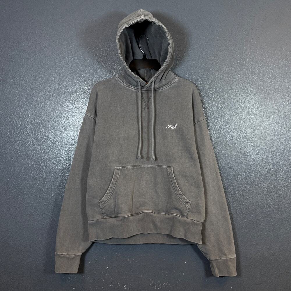 KITH S men’s gray faded 100% cotton hoodie long sleeve activewear
